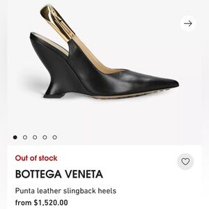 NWT BOTTEGA VENETA Punta leather slingback wedges